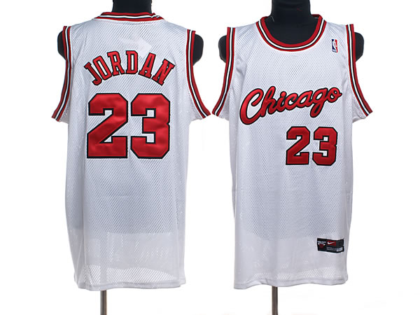 NBA Mitchell Ness Chicago Bulls 23 Michael Jordan Hardwood Classics Authentic White Jersey